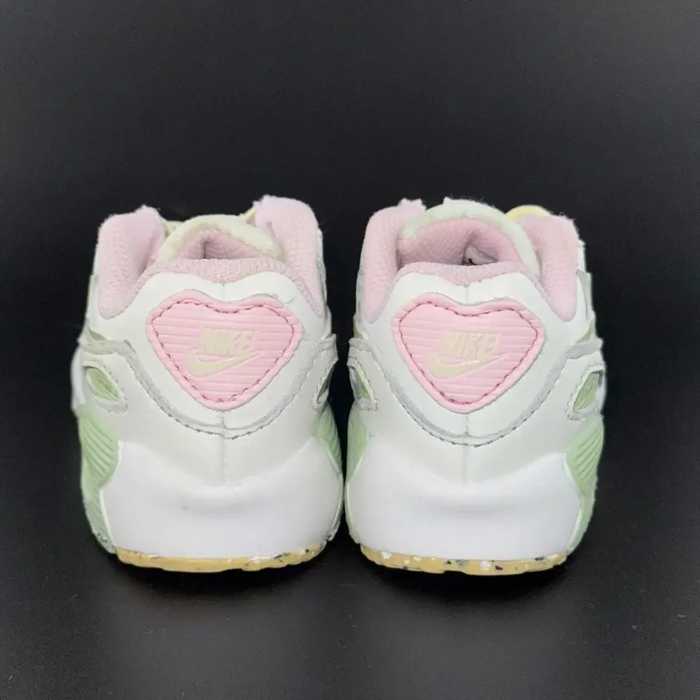 Nike Air Max 90 LTR Leather SE 'White Pink Green - Picture 4 of 5